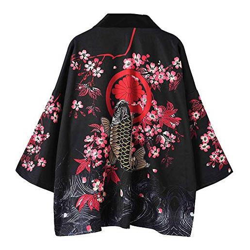 Daoba uomo unisex lovers character stampa top camicetta kimono hot spring spa cover-up beach shrug