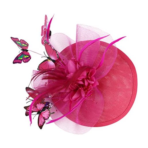 FRCOLOR cappello da cocktail a farfalla copricapo affascinante fascinatori per le fascinatori di farfalle per le donne fascia per la festa tè capi di abbigliamento mancare abs sciarpa