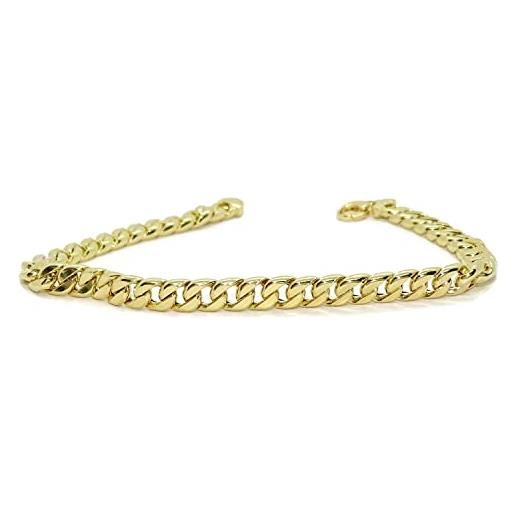 Never say Never bracciale moderno in oro 18k catena d'oro cubana | bracciale 21cm | gioielli di moda | oro giallo 9g | regalo originale per uomini |