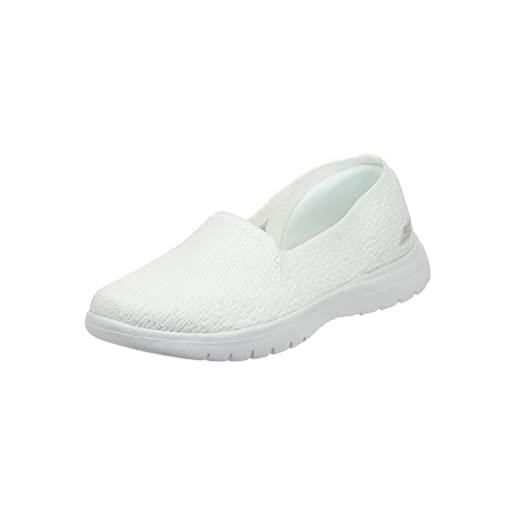 Skechers go walk flex bright summer, sneaker donna, white textile/trim, 39 eu
