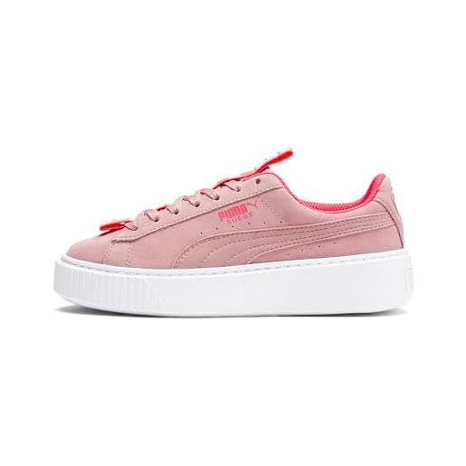 PUMA suede platform tape jr, sneaker, da bambine e ragazze, multicolore (bridal rose-pink alert 01), 37.5 eu