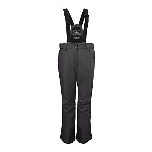 Killtec women's pantaloni da sci/pantaloni funzionali con cinturini staccabili, protezione bordi e paraneve ksw 292 wmn ski pnts, melange antracite, 44, 38089-000