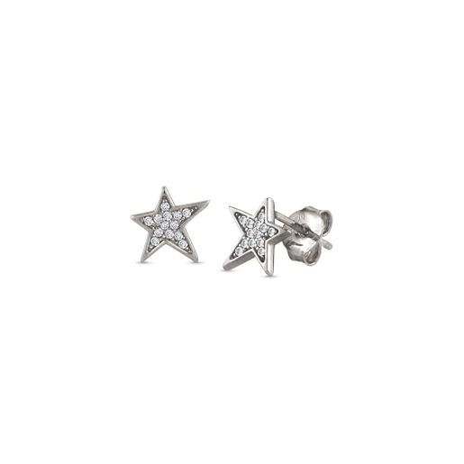Nomination | orecchini donna collezione stella - chiusura a farfallina - argento 925 e cubic zirconia con pendente a forma di stella - made in italy (argento)