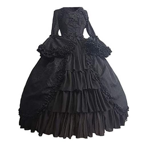 Abito Donna Stile Regency Medievale - Vita Alta, Maniche A Nastro, In Poliestere, Per Rievocazioni - Foto 3