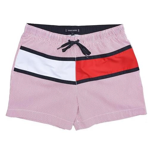 Tommy Hilfiger costume da bagno swim short stripe flag trunk rosso bianco a righe, colore: rosso, xxl