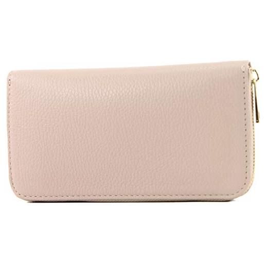 modamoda de - p02 - portafoglio donna italiano, vera pelle, lungo, colore: p02 rosa beige