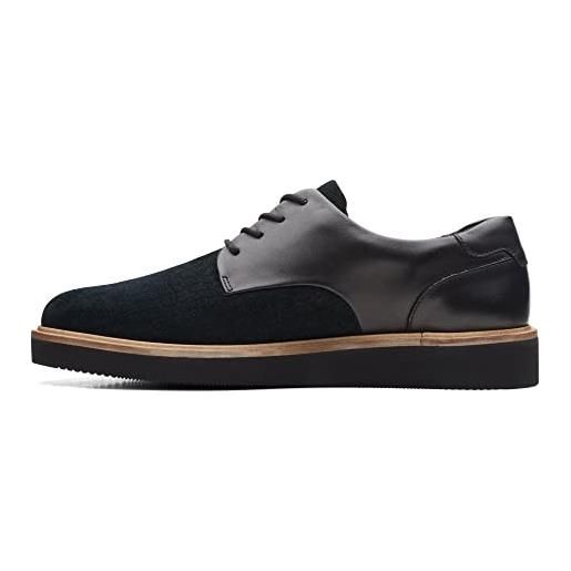 Clarks baille - scarpe in pelle con pizzo, misura standard, taglia 6, colore: nero, nero, 39.5 eu