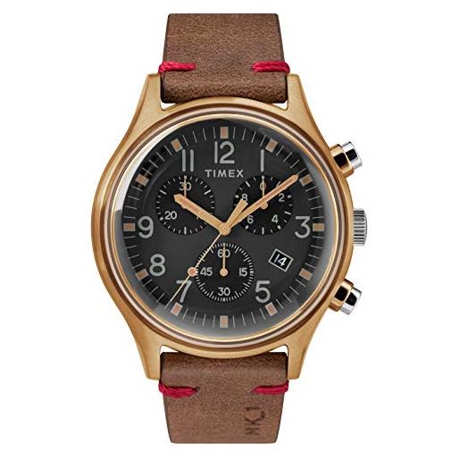 Timex orologio cronografo quarzo uomo con cinturino in pelle tw2r96300
