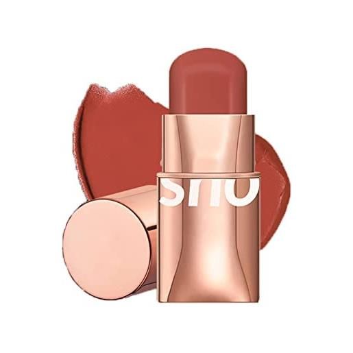 Beliky Girl 6 colori rossetto blush stick 3-in-1 occhi cheek e lip tint costruibile impermeabile leggero blush stick crema blusher trucco per le donne (#02)