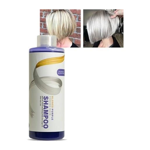 Keeoysie shampoo, 500ml neutralizzante anti-giallo per capelli biondi, riduce i toni del giallo e del, anti-giallo e cura per capelli grigi e biondi