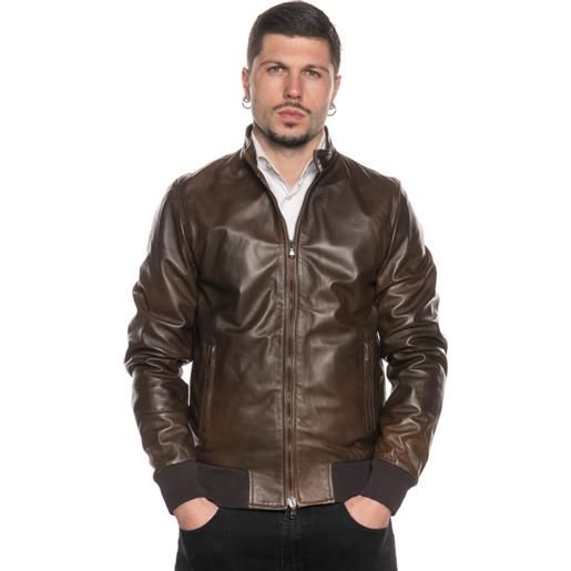 Leather Trend bomber napoli - bomber uomo marrone in vera pelle
