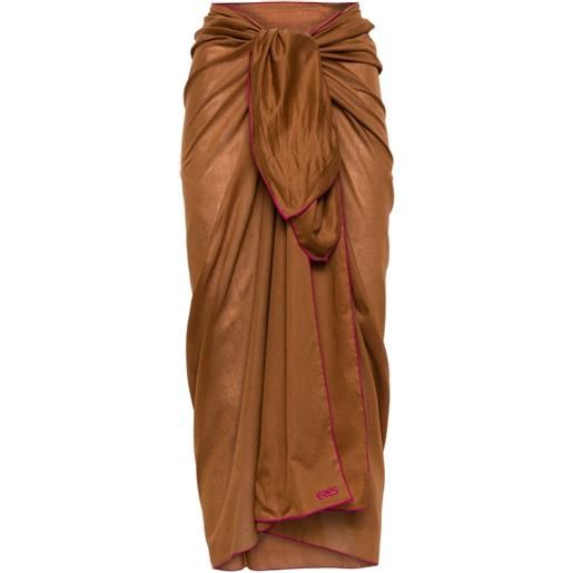 ERES sarong cabine con ricamo - marrone