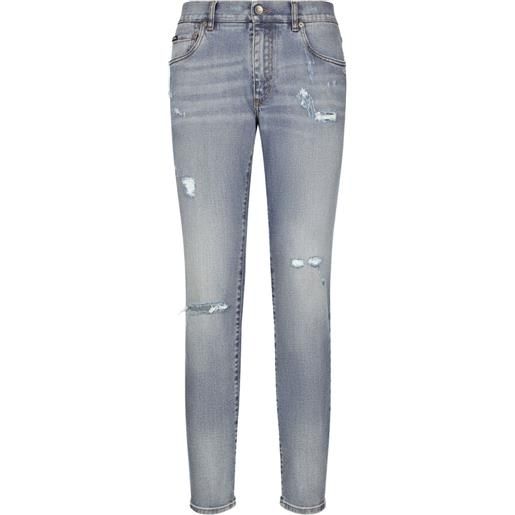 Dolce & Gabbana jeans slim con applicazione - blu