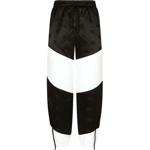 Dolce & Gabbana pantaloni sportivi con monogramma jacquard - nero
