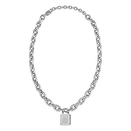 Breil - women's necklace promise tj3078 - girocollo donna in acciaio, con chiusura a pinza di granchio e finitura a specchio, argento - regolabile da 40 cm a 46 cm