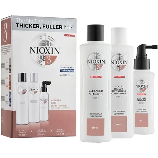 Nioxin Nioxin kit sistema 3 300 ml shampoo + 300 ml balsamo + 100 ml trattamento specifico