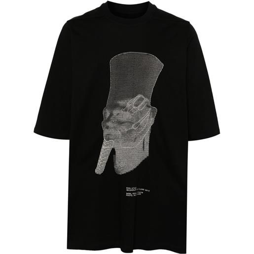 Rick Owens t-shirt ron jumbo ss - nero