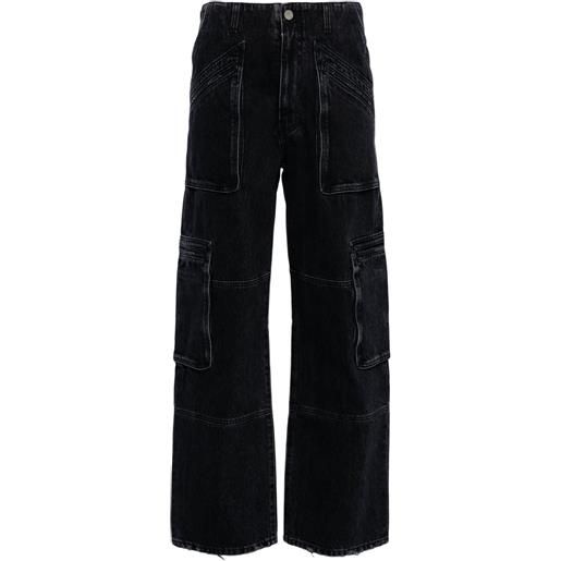AMIRI pantaloni crop con effetto schiarito - nero