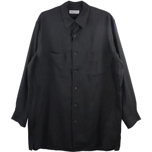 Yohji Yamamoto camicia con colletto classico - nero