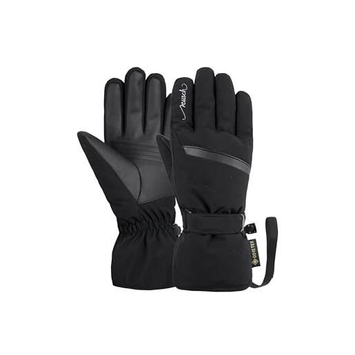 Reusch sandy gore-tex-guanti con dita per adulti, caldi, impermeabili, traspiranti donna, nero/argento, 7