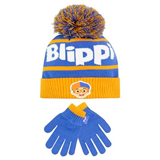 Blippi cappello sciarpa guanti invernale set per bambini blu taglia unica