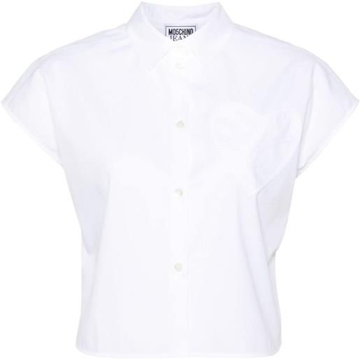 MOSCHINO JEANS camicia con applicazione - bianco