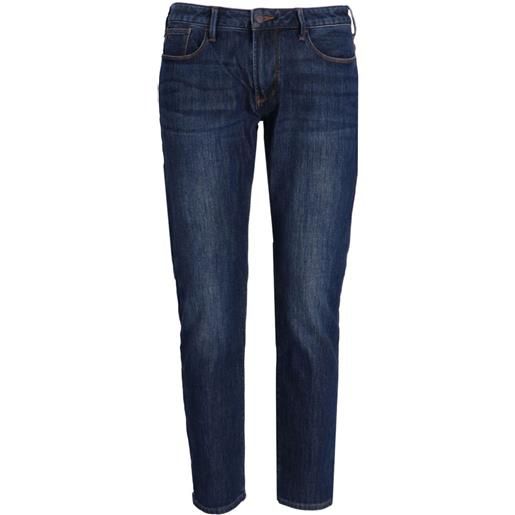 Emporio Armani jeans slim con effetto schiarito - blu