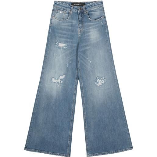 John Richmond jeans janis a gamba ampia con vita media - blu