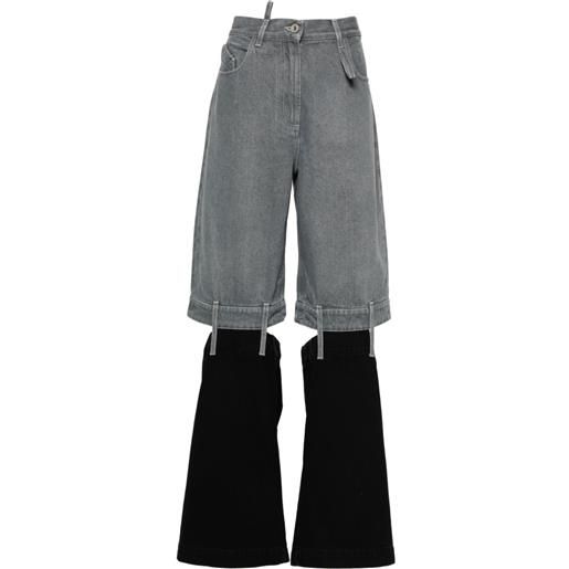 The Attico jeans con inserti a contrasto - grigio