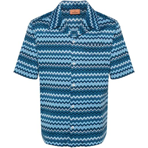 Missoni camicia con motivo a zigzag - blu