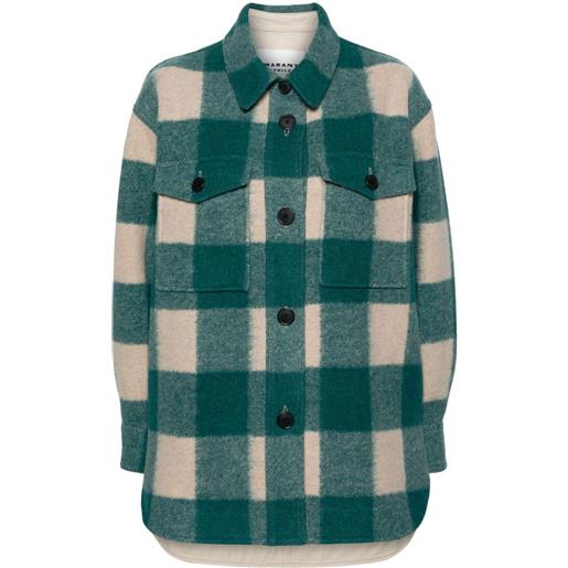 MARANT ÉTOILE giacca-camicia harveli a quadri - verde