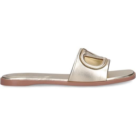 VALENTINO GARAVANI sandali v logo in pelle metallizzata