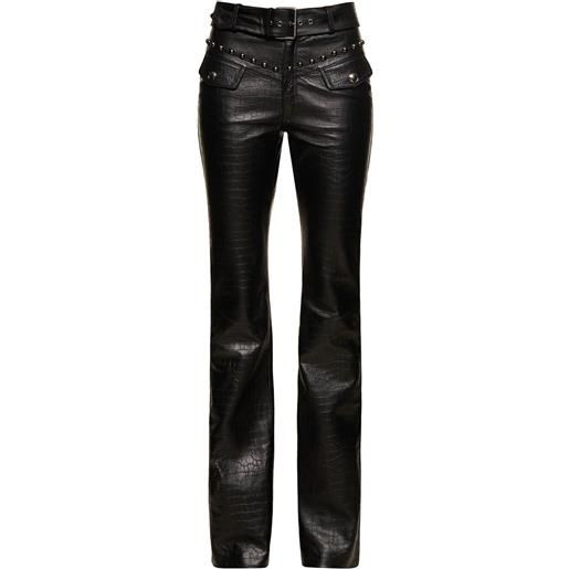 ALESSANDRA RICH belted leather pants