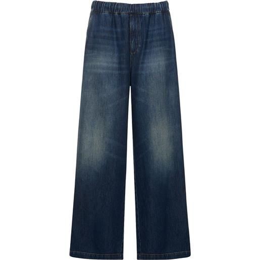 VALENTINO jeans larghi in denim con coulisse