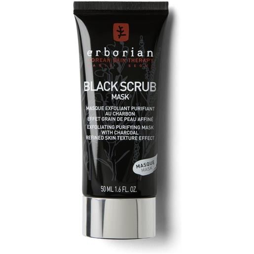 ERBORIAN black scrub mask 50ml esfoliante purificante viso, esfoliante viso
