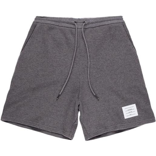 Thom Browne shorts con banda rwb - grigio