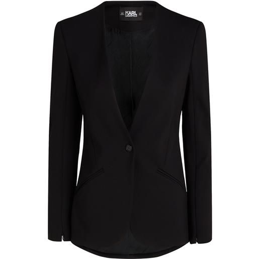 Karl Lagerfeld blazer monopetto senza colletto - nero