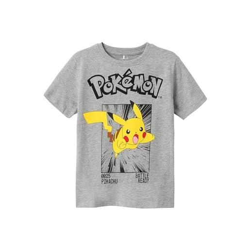 NAME IT nkmnoisi pokemon ss top noos bfu t-shirt, bianco, 134 cm-140 cm bambini e ragazzi
