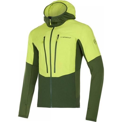 La Sportiva session tech hoodie fleece verde l uomo
