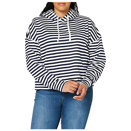 Tommy Jeans tjw stripe hoodie cardigan, blu (twilight navy/white 0ze), 36 (taglia unica: xx-small) donna