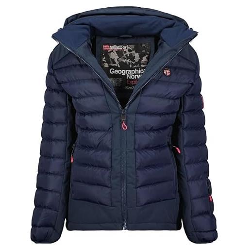 Geographical Norway aurelien lady - giacca donna imbottita calda autunno-invernale - cappotto caldo - giacche antivento a maniche lunghe e tasche - abito ideale (blu marino s)