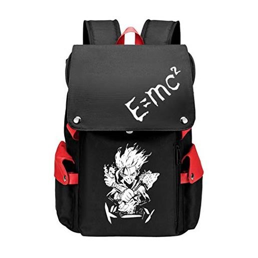 WANHONGYUE dr. Stone anime cosplay borsa da scuola backpack rucksack studenti zaino per laptop da 15,6 pollici rosso / 4