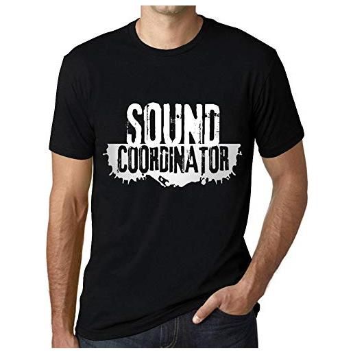 One in the City uomo maglietta coordinatore del suono - sound coordinator - t-shirt stampa grafica divertente vintage idea regalo originale alla moda nero profondo xl