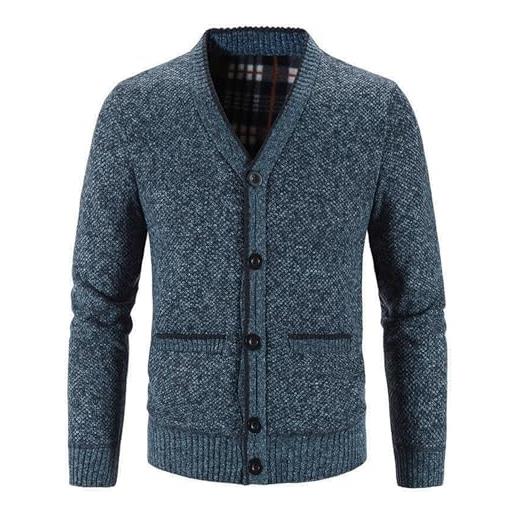 Cardigan Uomo Invernale Con Cappuccio Maglione Lungo In Cotone