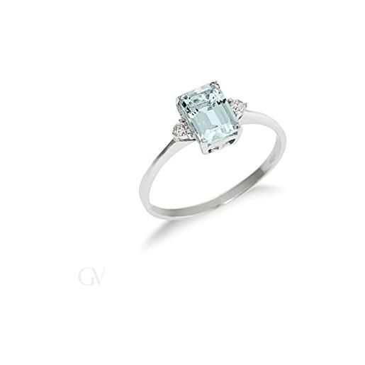 GV GIOIELLI DI VALENZA anello in oro bianco 18k con acquamarina taglio smeraldo e diamanti laterali (13)