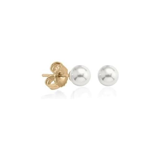 Majorica - orecchini lyra con perla bianca - collezione eternal - elaborati in argento dorato - perle tonde da 7 mm - chiusura a perno - gioielli da donna