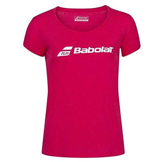 Babolat exercise tee girl, maglietta unisex-bambini e ragazzi, rosa rosso melange, 8-10 anni