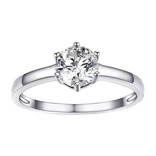 PROSILVER anello solitario in argento anello solitario pietra misura 9 anelli in argento donna con confezione regalo
