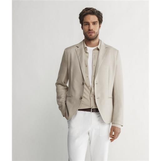 Falconeri giacca in cashmere e seta beige sabbia