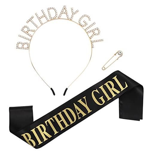 FRCOLOR cerchietto per compleanno per ragazza, con fascia per capelli, per feste e decorazioni